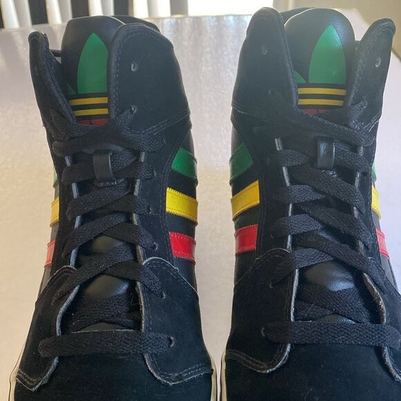 ADIDAS Rasta Superstar #G22010 Men’s Black Nubuck Leather Hi Tops Size 12 main image 8